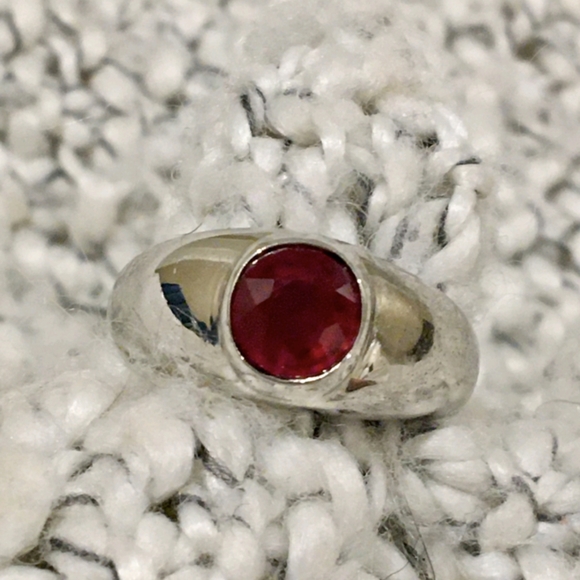Natural Ruby Gold Gypsy Band Ring 18k 14k 10k - Picture 7 of 8